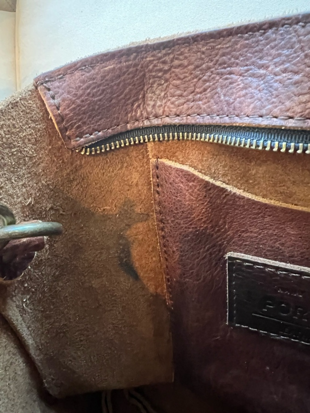Portland Leather Coldbrew Brown Crossbody Tote Bag with Adjustable Strap - Picture 9 of 10